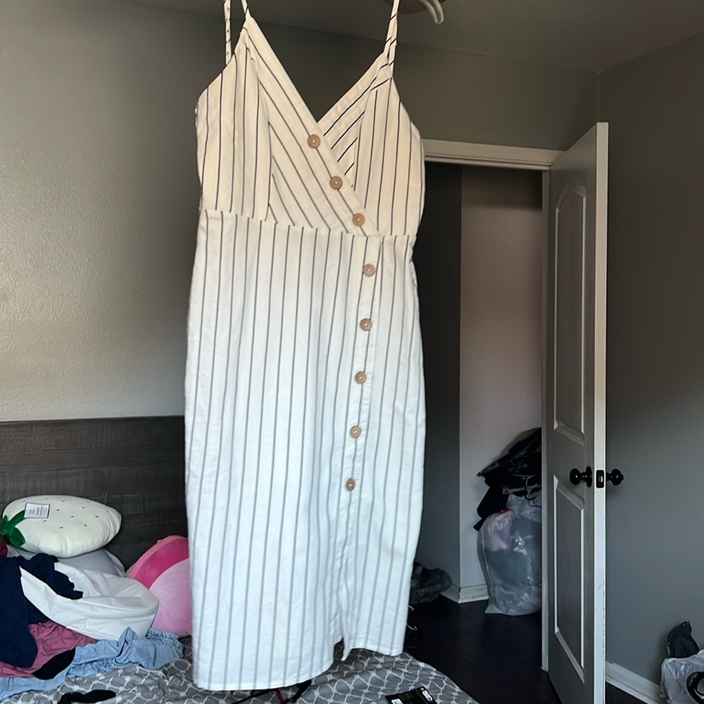 White striped long dress